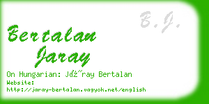 bertalan jaray business card